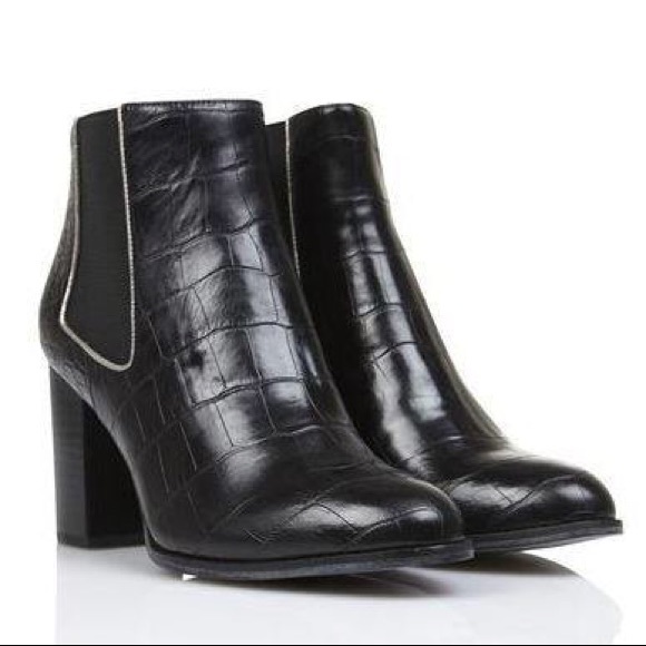•From PARIS• MELLOW YELLOW Boot Black 8,5 cm Heel - Picture 1 of 8